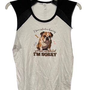 🐶 Bulldog Graphic Sleeveless Tee – Size L – AlterNative